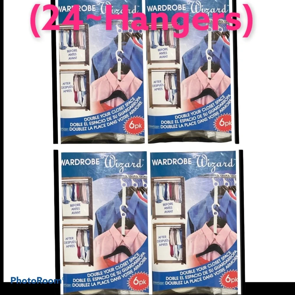 24~Wardrobe Closet Organizer Space Saver Hangers Efficient storage room
